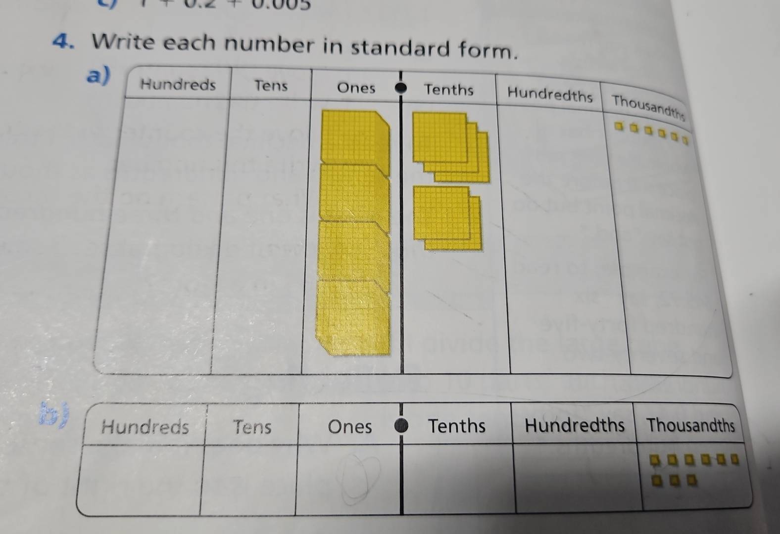 0.2+0.005
4. Write each number in standard