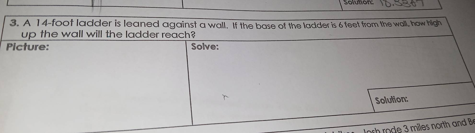 Solution:
rh o e 3 mileB