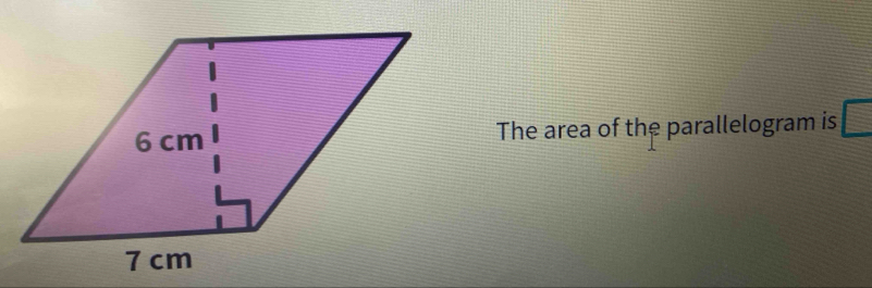 The area of the parallelogram is