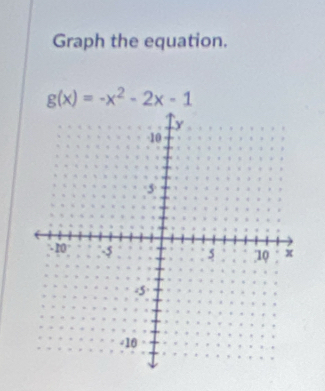 Graph the equation.
g(x)=-x^2-2x-1