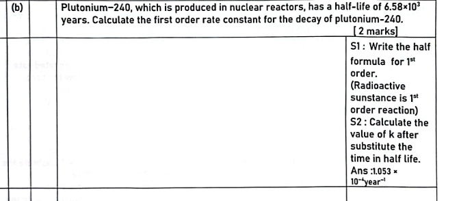 Plutonium-240, which is produced in nuclear reactors, has a half-life of 6.58* 10^3