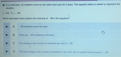 Solved: In a small town, 10 residents move to new cities each year for ...