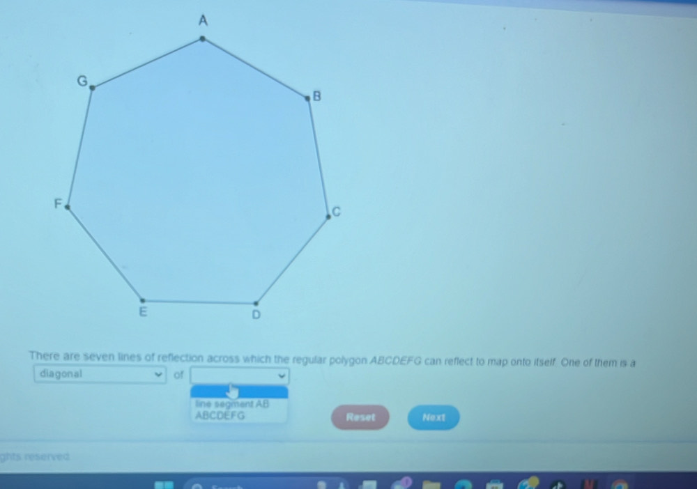 Solved: There are seven lines of reflection across which the regular ...