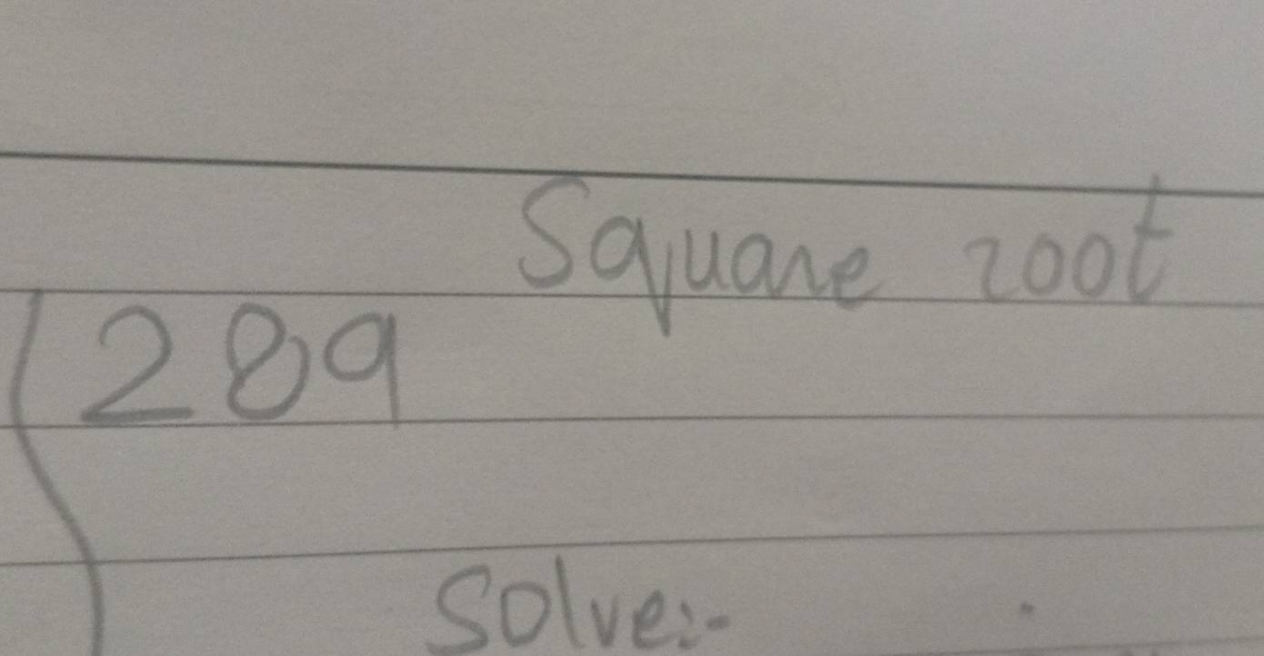 Squane coot
289
Solve