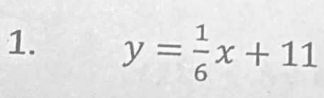 y= 1/6 x+11