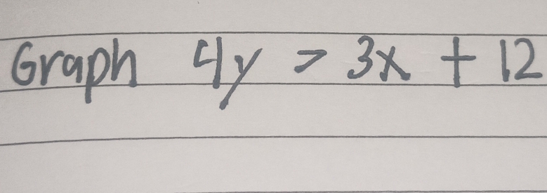 Graph 4y>3x+12