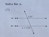 Solve for x.
17)