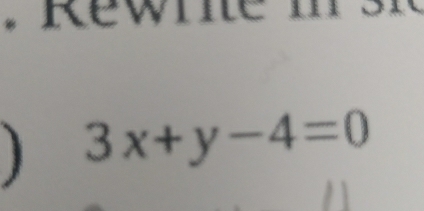 ) 3x+y-4=0