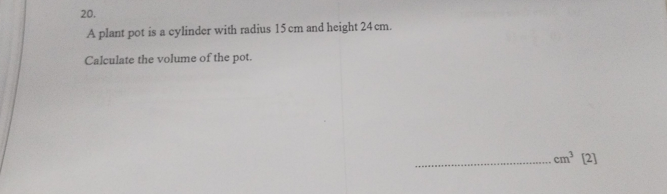 Telah dijawab:A plant pot is a cylinder with radius 15cm and height ...