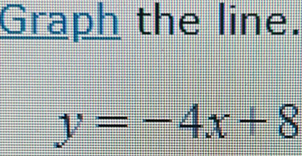 Graph the line.
y=-4x+8