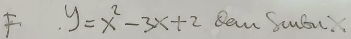 y=x^2-3x+2 Ben Srub: