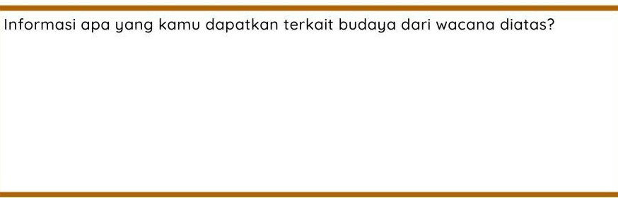 Informasi apa yang kamu dapatkan terkait budaya dari wacana diatas?