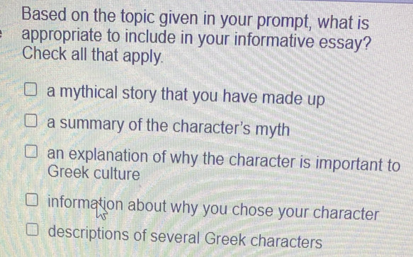 Solved: Based on the topic given in your prompt, what is appropriate to ...
