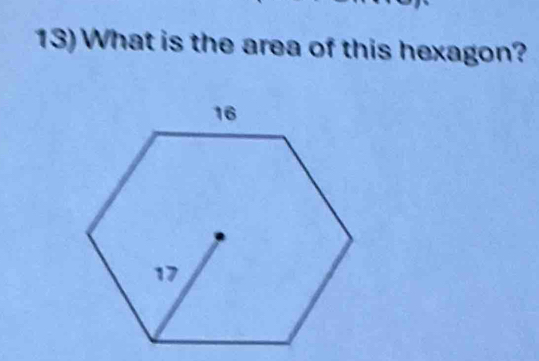 What is the area of this hexagon?