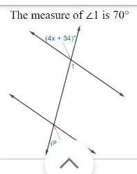 The measure of ∠ 1 is 70°