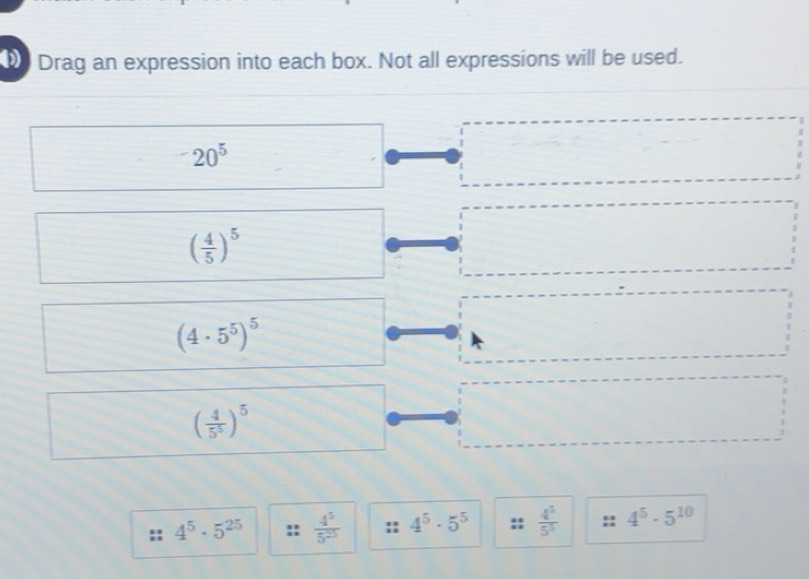 Solved: Drag an expression into each box. Not all expressions will be ...