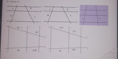 B- Calcule x?