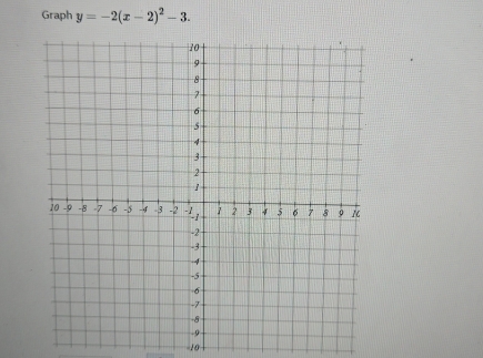 Graph y=-2(x-2)^2-3.
-10