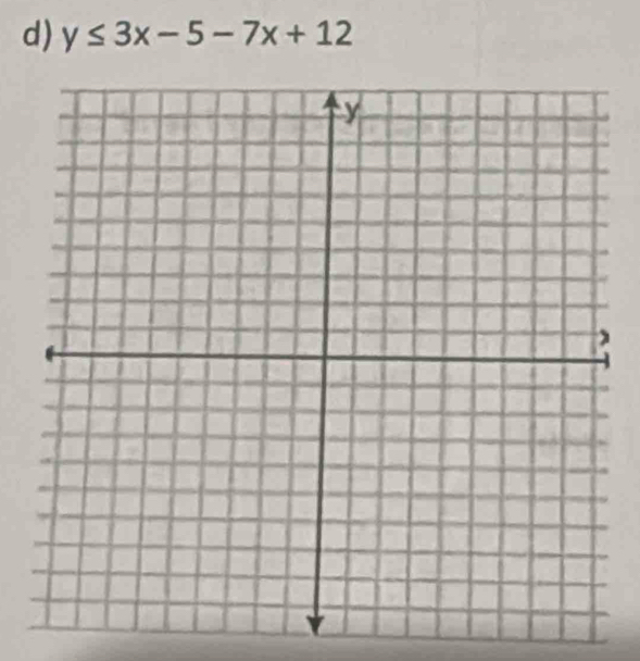 y≤ 3x-5-7x+12