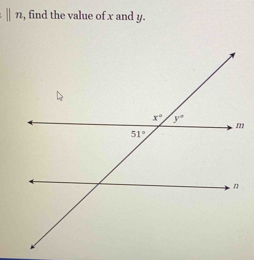 ||n , find the value of x and y.