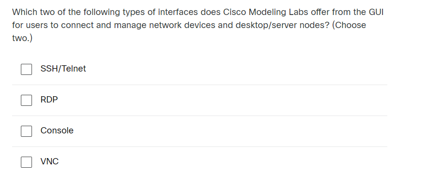 Solved: Which two of the following types of interfaces does Cisco ...