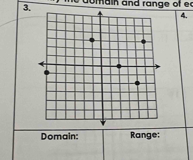 domain and range of e 
4. 
Domain: Range: