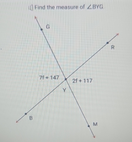 Find the measure of ∠ BYG.