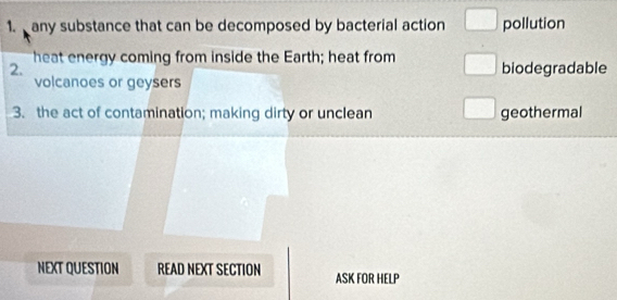 Solved: any substance that can be decomposed by bacterial action ...