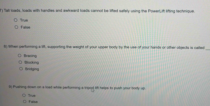 Solved: Tall loads, loads with handles and awkward loads cannot be ...