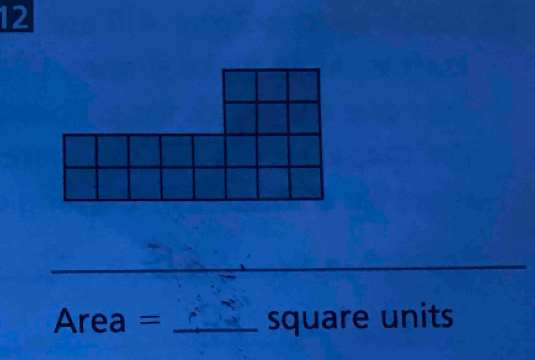 12 
_ 
_
Area = _ square units