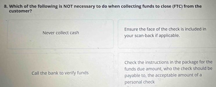 Solved: Which of the following is NOT necessary to do when collecting ...