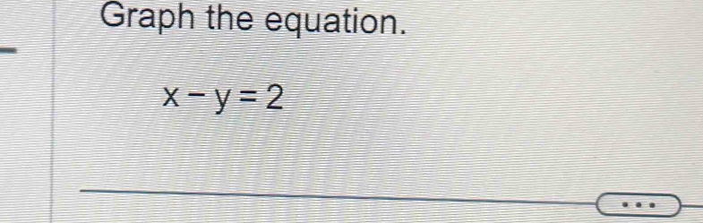 Graph the equation.
x-y=2