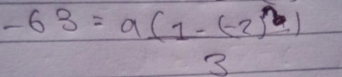 -63=afrac (1-(-2)^n)3