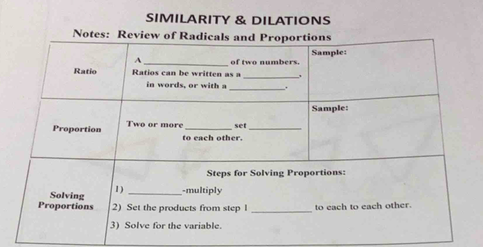 SIMILARITY & DILATIONS