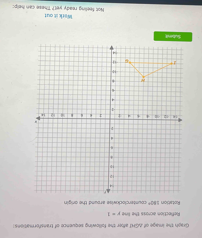 Graph the image of GHI after the following sequence of transformations ...