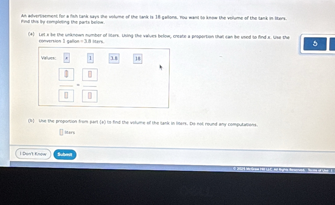 Solved: An advertisement for a fish tank says the volume of the tank is ...