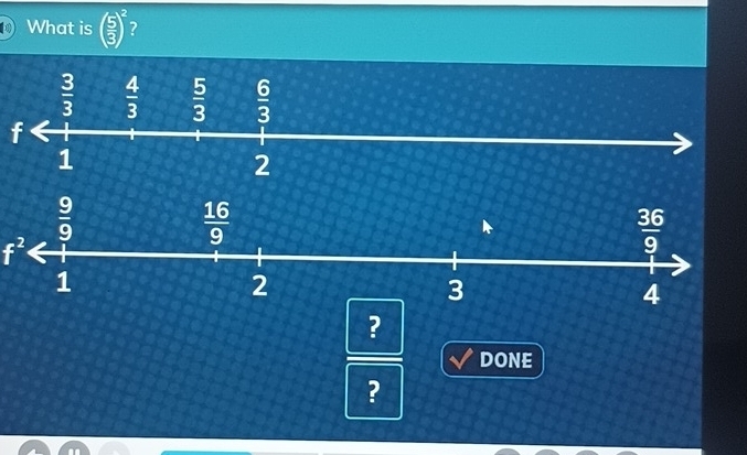 What is ( 5/3 )^2
f
f^2
?
DONE
?