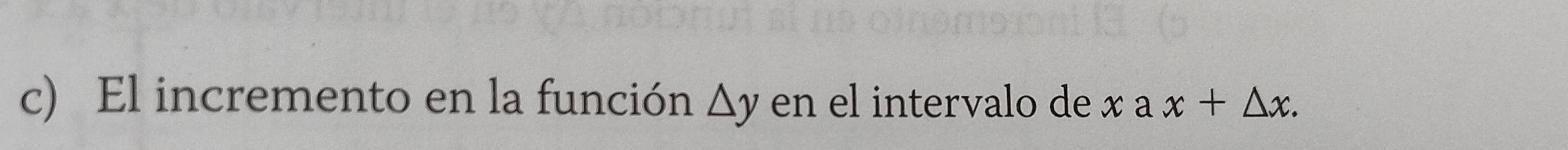 El incremento en la función Δ v en el intervalo de x a x+△ x.