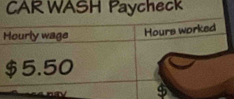 CAR WASH Paycheck