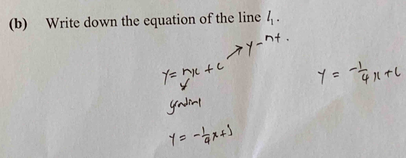 Write down the equation of the line l_1.