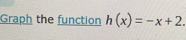 Graph the function h(x)=-x+2.