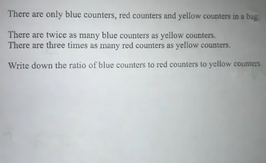 Solved: There are only blue counters, red counters and yellow counters ...