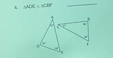 △ ADE≌ △ CBF
_