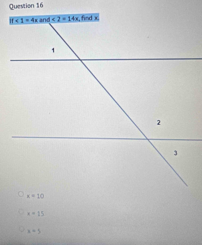 x=15
x=5