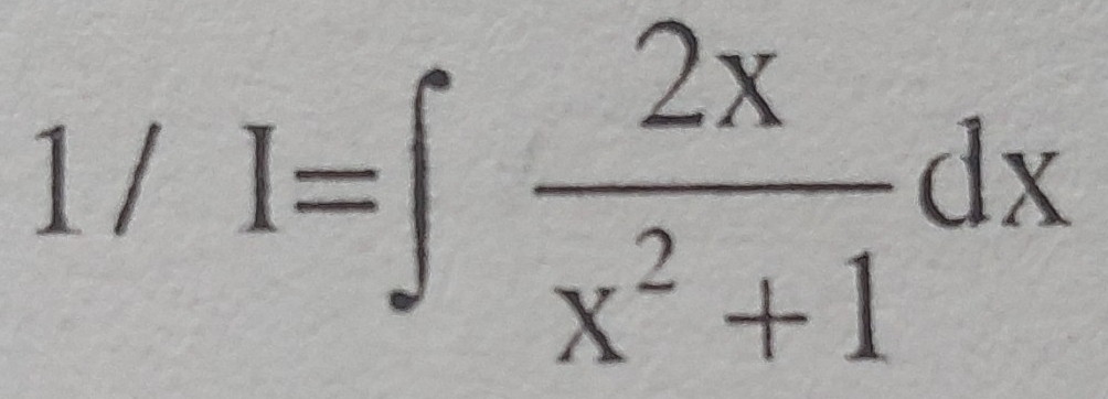 1/I=∈t  2x/x^2+1 dx