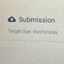 Submission 
Target due: Wednesday