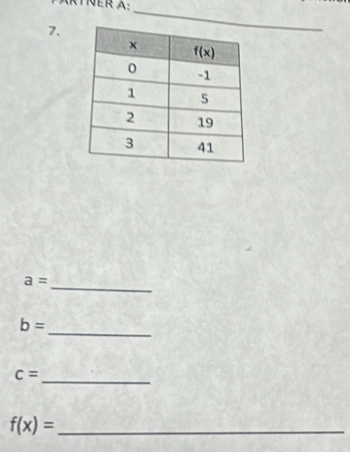 RTNER A:_
7.
a=
_
_
b=
c=
_
f(x)= _