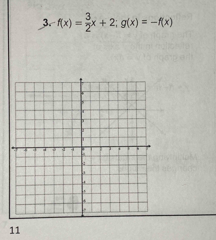 f(x)= 3/2 x+2; g(x)=-f(x)
11