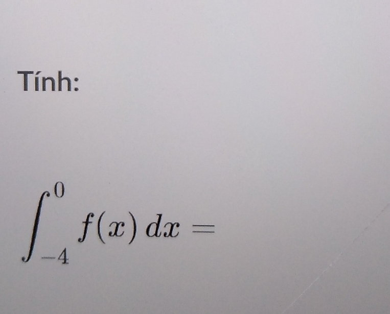 Tính:
∈t _(-4)^0f(x)dx=