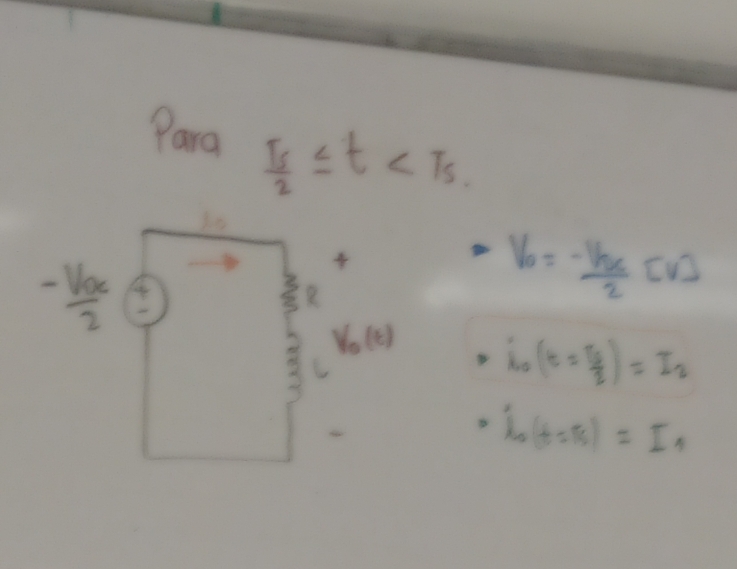 Para frac T_s2≤ t
-frac V_0c2
8
V_0=frac -V_0c2[V]
V_0(t) N_0(t=frac T_02)=I_2
lo(t=15)=I_1